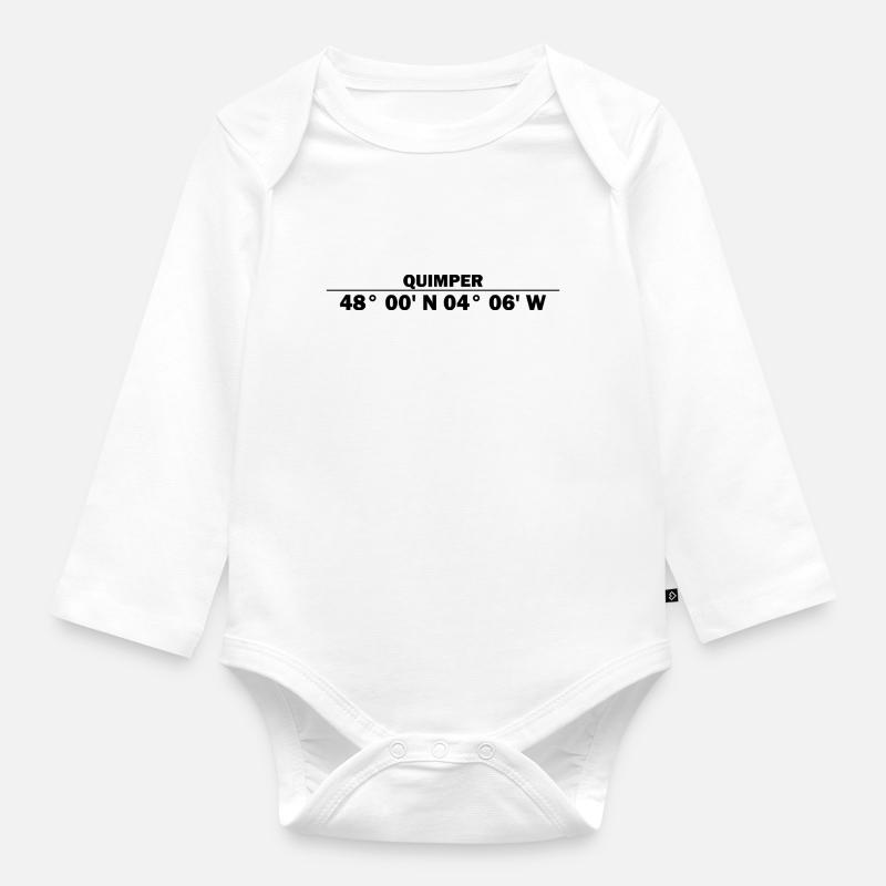 Coordonnées de Quimper - Body Bébé bio manches longues - blanc