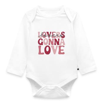 Valentinstag Herz Liebe Geschenkidee T-shirt - Baby Bio-Langarm-Body - Weiß - Vorne