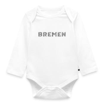 Brême Allemagne Hanséatique Ville Hatching lettrage - Body Bébé bio manches longues - blanc - Devant