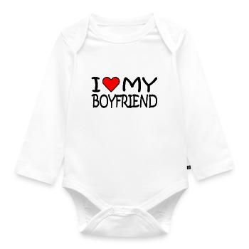 I love my boyfriend - Baby Bio-Langarm-Body - Weiß - Vorne