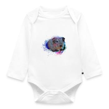 Cochons d’Inde, graffiti, peinture, coloré - Body Bébé bio manches longues - blanc - Devant