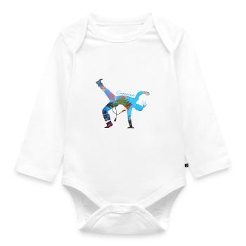 Capoeira,Sports,Graffiti,Colorful,Painting - Organic Longsleeve Baby Bodysuit - white - Front