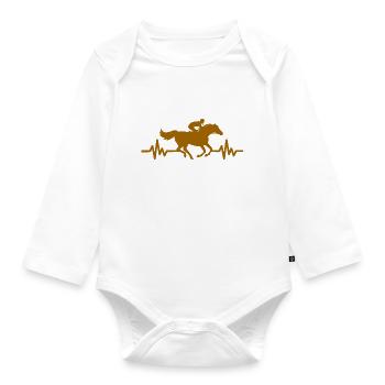 Heartbeat - Horse Stallion Mare Ross Equestrian - Organic Longsleeve Baby Bodysuit - white - Front