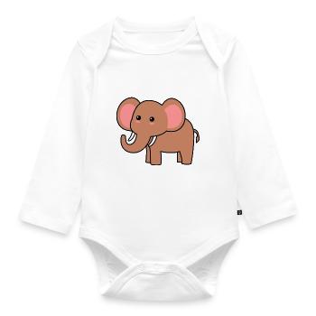 Mammouth Comic Animal - Body Bébé bio manches longues - blanc - Devant