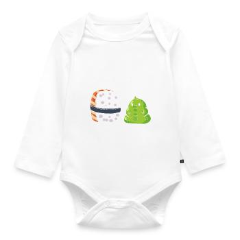 Wassa, Bae? Sushi Koch - Baby Bio-Langarm-Body - Weiß - Vorne