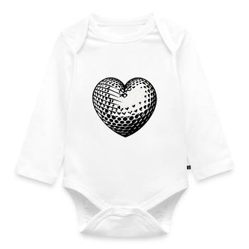 Ich liebe Golf Herz - Baby Bio-Langarm-Body - Weiß - Vorne