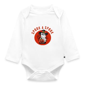 Erschrecke einen Spuk! - Baby Bio-Langarm-Body - Weiß - Vorne