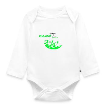 Karpfen Angeln Geschenk Angelbekleidung - Baby Bio-Langarm-Body - Weiß - Vorne