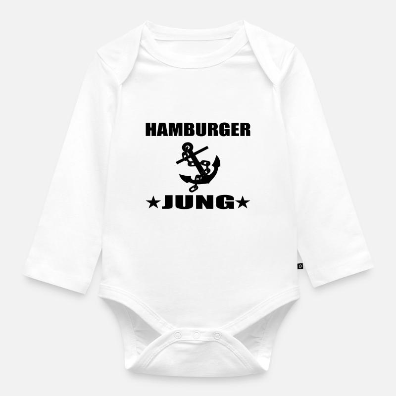 Hamburg - Baby Bio-Langarm-Body - Weiß