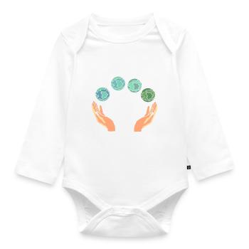 Rette die Erde Umweltschützer - Baby Bio-Langarm-Body - Weiß - Vorne