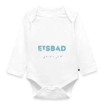Eisbad Junkie - Eisbaden Eisbader Spruch - Baby Bio-Langarm-Body - Weiß - Vorne