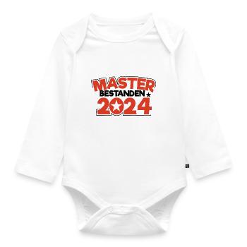 Master 2024 Masterabschluss Sponsion Graduation - Baby Bio-Langarm-Body - Weiß - Vorne
