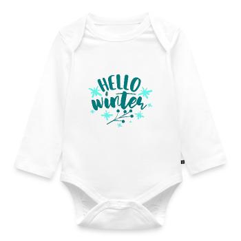 Bonjour l’hiver - Body Bébé bio manches longues - blanc - Devant