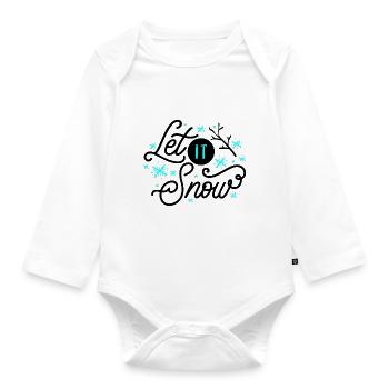 Let it Snow - Organic Longsleeve Baby Bodysuit - white - Front