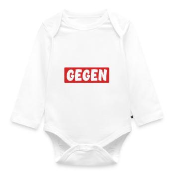 Diakone Gegen Rechts - Rechts Nein Danke - Baby Bio-Langarm-Body - Weiß - Vorne