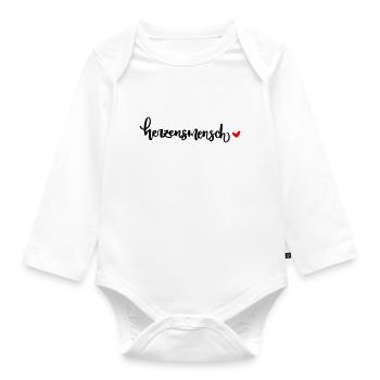 Liebling Mensch herzensmensch valentinstag herz - Baby Bio-Langarm-Body - Weiß - Vorne