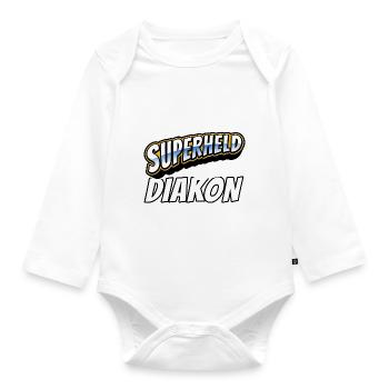 Superheld, clever getarnt als Diakon - Baby Bio-Langarm-Body - Weiß - Vorne