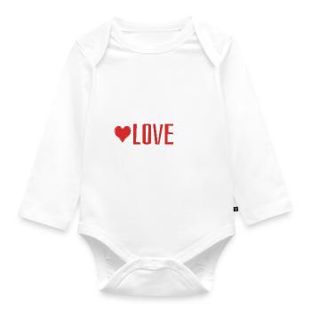 Peace Love Metal - Heart - Organic Longsleeve Baby Bodysuit - white - Front