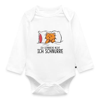 Ich Schnarche Nicht Ich Schnurre - Baby Bio-Langarm-Body - Weiß - Vorne