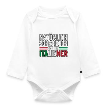 Italien Italiener Vaffanculo - Baby Bio-Langarm-Body - Weiß - Vorne