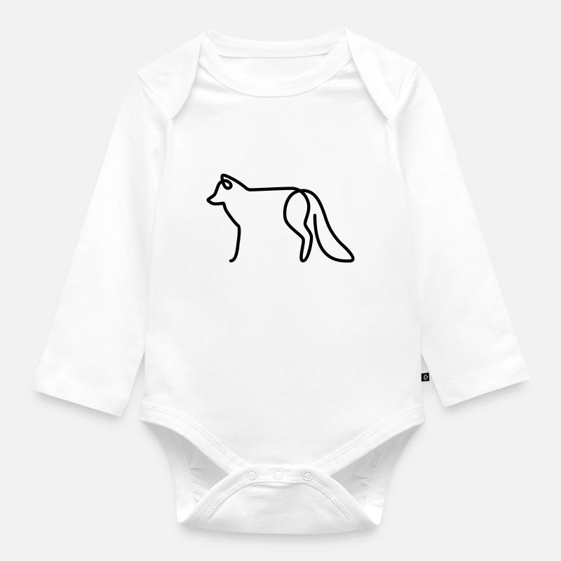 Fox - Organic Longsleeve Baby Bodysuit - white