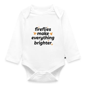 Fireflies Firefly Lightning Bug Insect Collector - Organic Longsleeve Baby Bodysuit - white - Front
