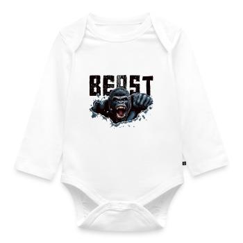 Gorilla Beast - Baby Bio-Langarm-Body - Weiß - Vorne