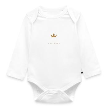 Schweizer Original Familienlogo - Baby Bio-Langarm-Body - Weiß - Vorne