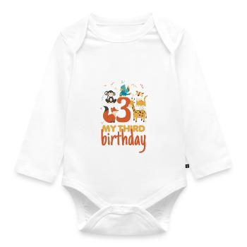 Mon troisième anniversaire - Mein dritter Geburtstag - Body Bébé bio manches longues - blanc - Devant