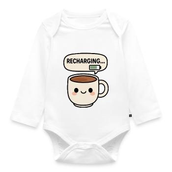 Becher zum Aufladen - Baby Bio-Langarm-Body - Weiß - Vorne