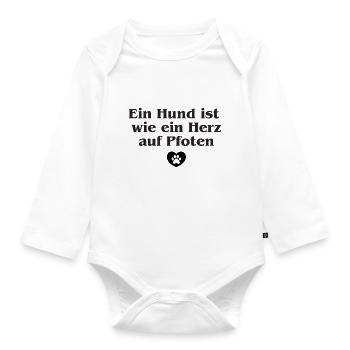 Beau dicton de chien - Body Bébé bio manches longues - blanc - Devant