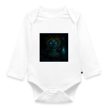 Grusel Puppe Halloween Geschenk - Baby Bio-Langarm-Body - Weiß - Vorne