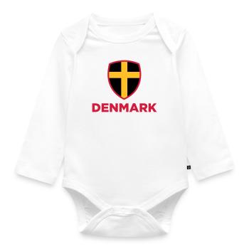 Drapeau national du Danemark - Body Bébé bio manches longues - blanc - Devant