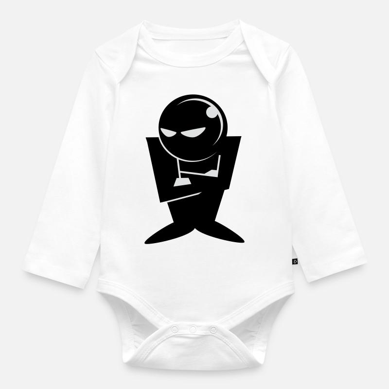 Grognon - Body Bébé bio manches longues - blanc