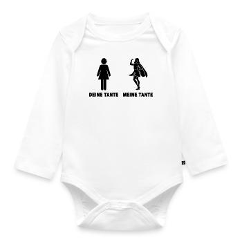 deine Tante - meine Tante - Baby Bio-Langarm-Body - Weiß - Vorne