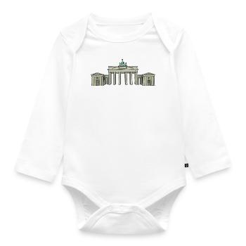 Brandenburg Gate BERLIN c - Organic Longsleeve Baby Bodysuit - white - Front