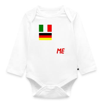 50% Italienisch 50% deutsch - Baby Bio-Langarm-Body - Weiß - Vorne