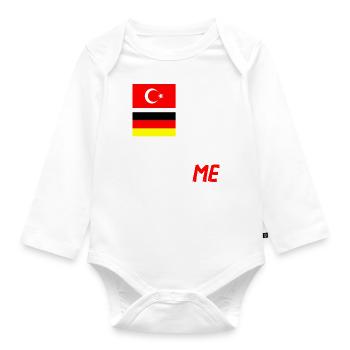 50% Türkisch 50% Deutsch - Baby Bio-Langarm-Body - Weiß - Vorne