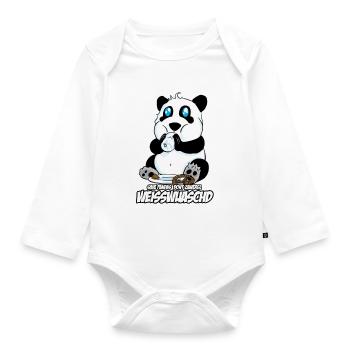 Save Pandas! Dont zawergl Weisswuaschd! - Baby Bio-Langarm-Body - Weiß - Vorne