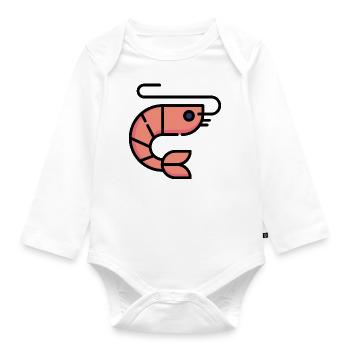 Shrimp Geschenk Idee - Baby Bio-Langarm-Body - Weiß - Vorne