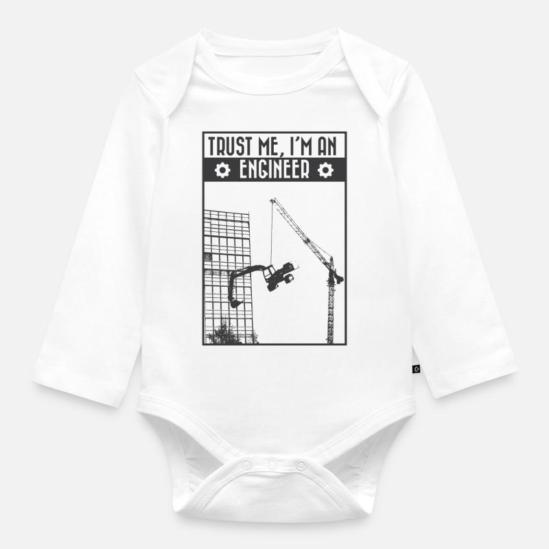 Trust me, I'm an engineer - Baby Bio-Langarm-Body - Weiß