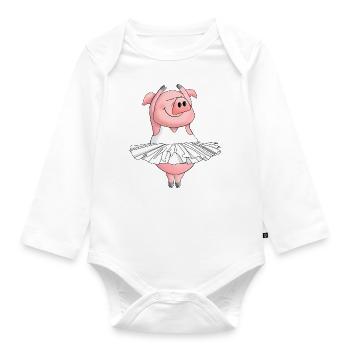 Ballet drôle - Body Bébé bio manches longues - blanc - Devant
