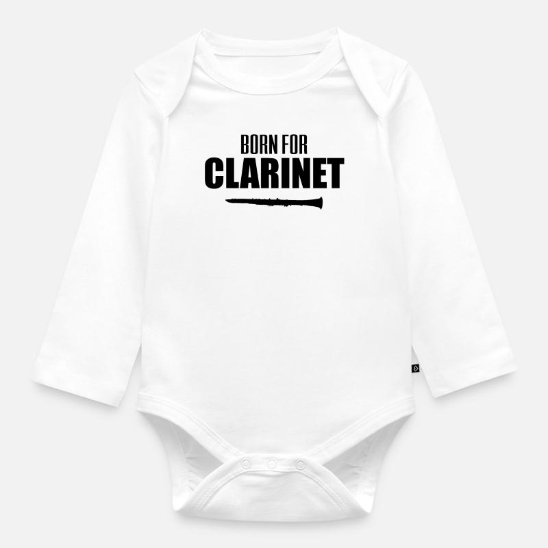 Clarinet - Clarinette - Body Bébé bio manches longues - blanc