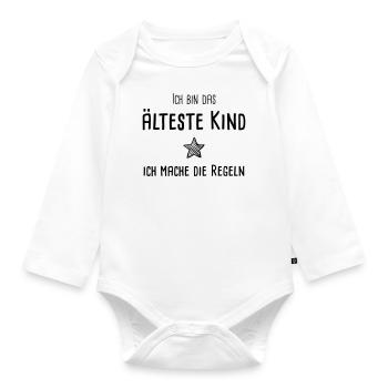 Ich bin das älteste Kind - ich mache die Regeln - Baby Bio-Langarm-Body - Weiß - Vorne