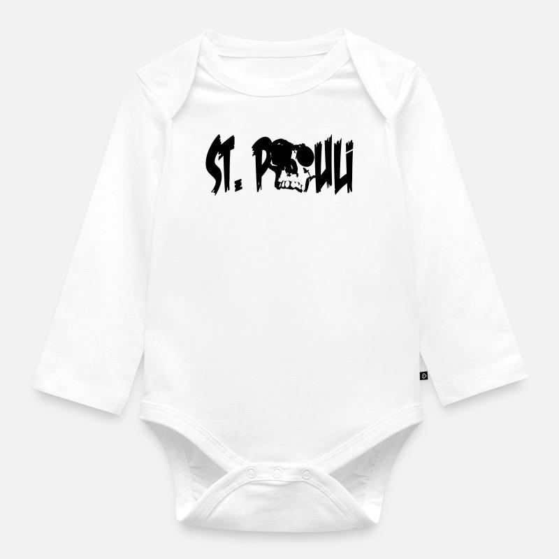 st pauli schädel - Baby Bio-Langarm-Body - Weiß