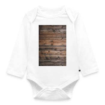 Holz - Baby Bio-Langarm-Body - Weiß - Vorne