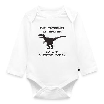 Kaputtes Internet - Baby Bio-Langarm-Body - Weiß - Vorne