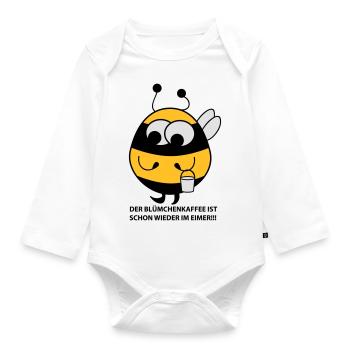 Biene mit Eimer - Baby Bio-Langarm-Body - Weiß - Vorne