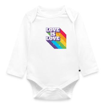 Regenbogen, LGBT, Rainbow, Gay Pride, Love - Baby Bio-Langarm-Body - Weiß - Vorne