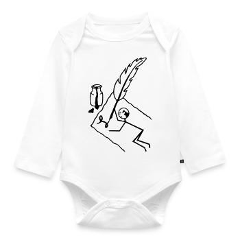 Poet Schriftsteller - Baby Bio-Langarm-Body - Weiß - Vorne